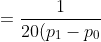 = \frac{1}{20(p_1 - p_0)} (p_2^3p_1 + p_2^2p_1^2 + p_2p_1^3 + p_1^4 - p_2^3p_0 - p_2^2p_0^2 - p_2p_0^3 - p_0^4)